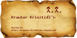 Krauter Krisztián névjegykártya